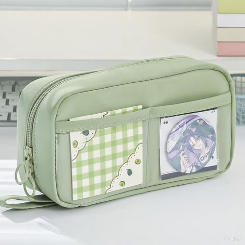 Image of FINPAC Pencil Case, Large Capacity Pen Case, Portable Durable Bag Pouch Holder Box Organize for Study, Office, or Travel, Only a bag (Green)