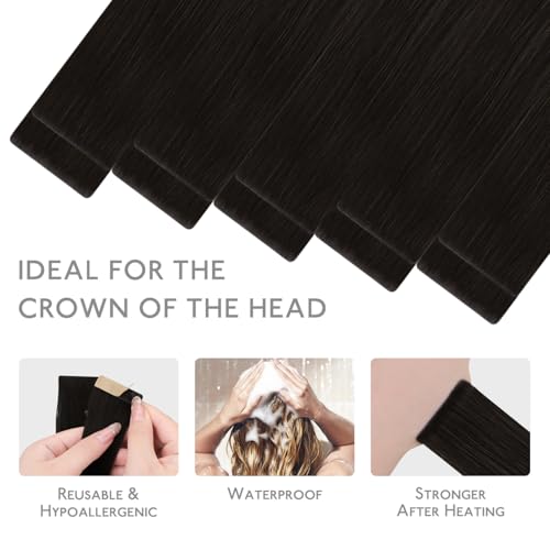 Image of WENNALIFE Invisi Edge Tape in Hair Extensions Human Hair,#2,14 Inch