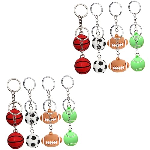 BESTYASH 2 Juegos Llavero Con Forma De Pelota Ganchos Para Insignia Etiquetas Llaves Con Cierre Correa Llaveros Perchas Mochilas Bolsas Mosquetones Anillos De Alambre 8 piezas*2