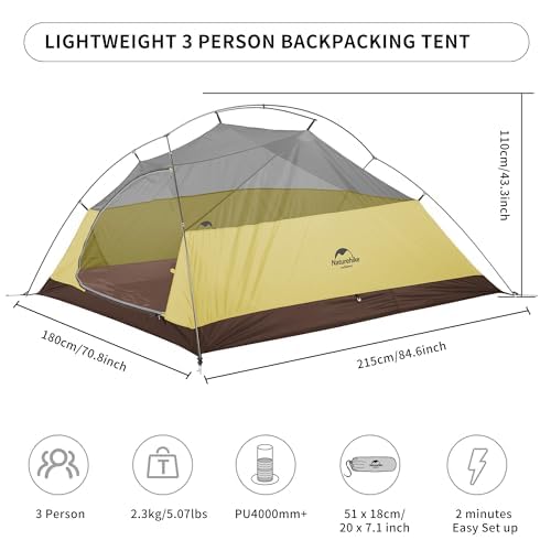 Naturehike Nuovo Cloud-up 3 Persona Tenda Aggiornata Doppio Strato Tenda Tende da Escursioni