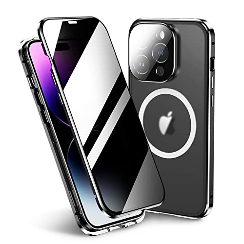 Coque magnétique iPhone 14 Pro avec verre de confidentialité anti-choc