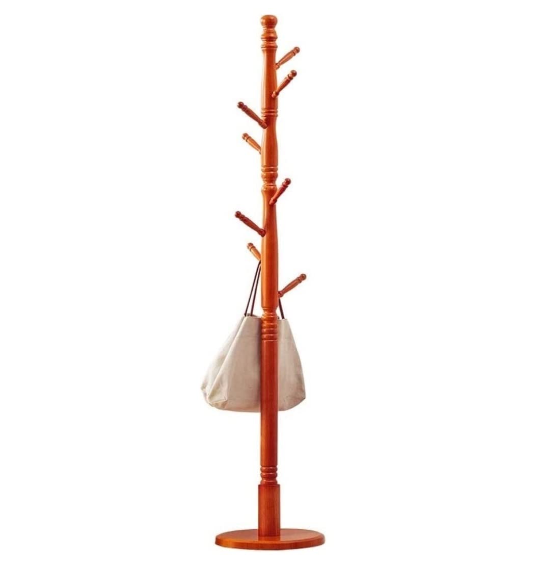 IWENZHKPA Coat Rack Freestanding Coat Stand Wooden Rack With 8 Hooks Entryway For Clothes Scarves Freestanding(A)