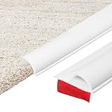 QUARKZMAN 13.12Ft x 1.38" x 0.39" Teppich-Fliesen-Übergangsleiste Selbstklebende Teppichkantenleiste PVC-Spaltabdeckung Laminatkantenleiste Für Unebenheiten Weiß