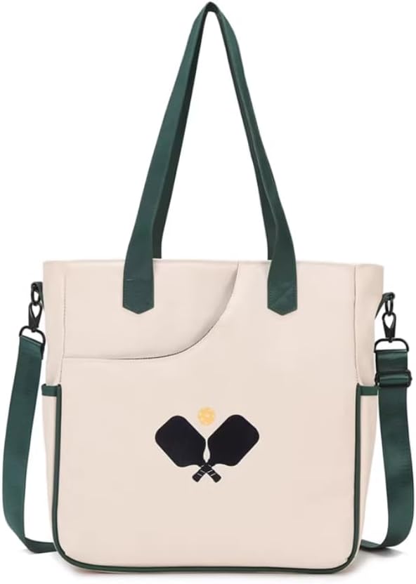 Pickleball Bag, Large Capacity with Wet and Dry Separation, Waterproof, Off-White