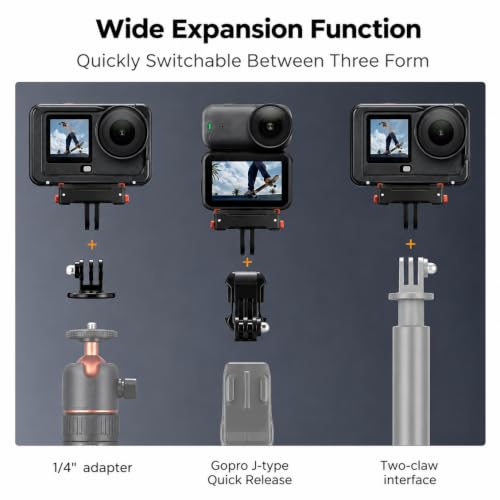 Image of Yantralay 4 in1 Magnetic Adapter Mount Compatible with D JI Os mo Action 6 & Os mo Nano | Dual-Claw Quick Release Mount with 2 Thumb Screws, J Hook & Tripod Adapter | OS MO Action 6 Accessories