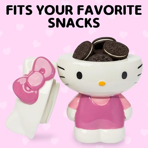Silver Buffalo Sanrio Hello Kitty 3D Sculpted Ceramic Cookie Snack Jar (Large)