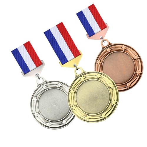 UGPLM 3Pcs Medalhas de metal Troféu Medalhas de liga de zinco Medalhas de lembrança Medalhas de prêm