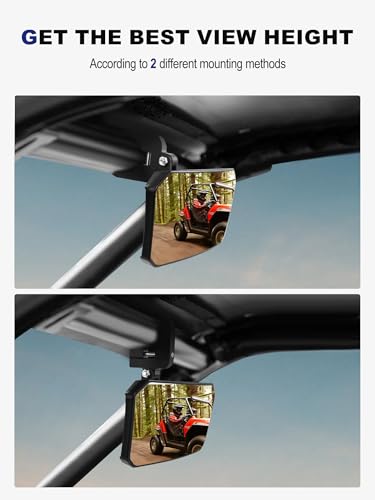 Image of ZIDIYORUO UTV Rearview Mirror, 4.2 inchx11 inch Large Clear View SXS Center Mirror | Tool Free Adjustable Convex Mirror With Aluminum Clamp Compatible with Polaris RZR Can-Am X3 Kawasaki KRX Mule Pioneer CFMOTO