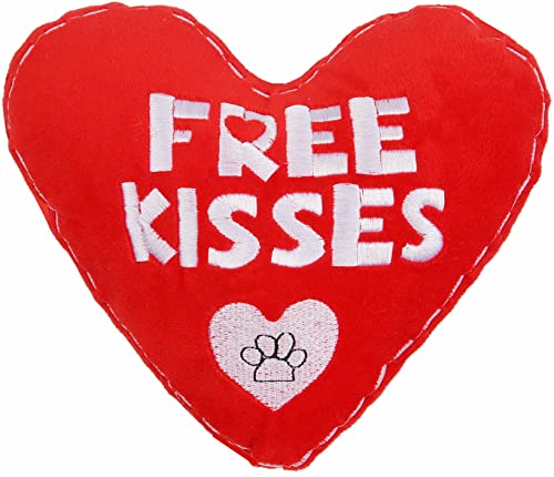 BoomBone Valentines Dog Toy, Plush Dog Squeak Toy, Heart Dog Toy for Small Medium Dogs