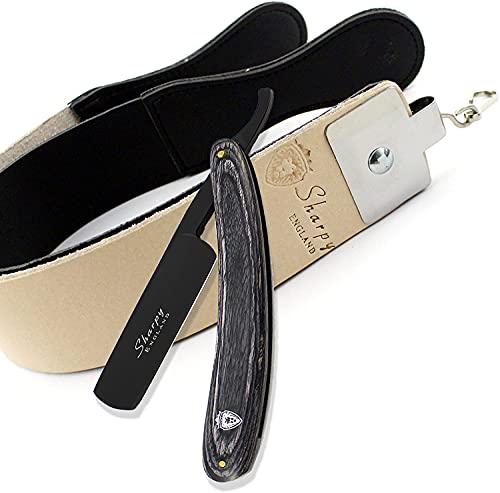 Preisvergleich Produktbild Sharpy Rasiermesser-Set, klassisch, mit Leder-Streichriemen