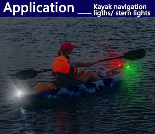 image for Amzonly 4Pack LED Navigation Lights Kit for Boat Kayak, Stern Light Ba