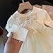 Girls Tweed Crop Jacket with Bow Long Sleeve Patchwork A-Line Tulle Dress Toddler Kids Cute 2 Piece Outfits for 2-8 Years