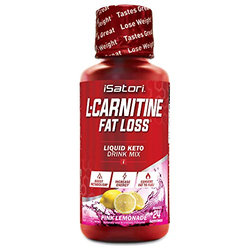 iSatori L-Carnitine Liquid Fat Burner and Metabolism Activator - Fat Loss for Health and Fitness - Keto Friendly Weight Loss - Stimulant Free - Pink Lemonade 1500mg (24 Servings)