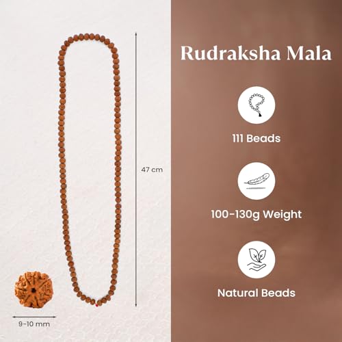 Image of Astrotalk 7 Mukhi Rudraksha Mala 108+1 Beads | Certified 7mm Rudraksha | Attract Wealth, Prosperity & Positivity | Divine Venus Blessings | Sawan Special | Rudraksha Mala Original for Men & Women