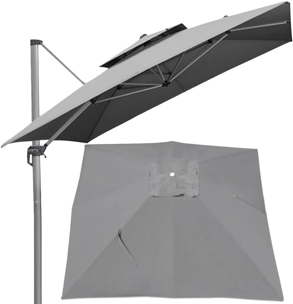 Toile pour parasol carré en porte-à-faux 3x3m contre le vent et la décoloration