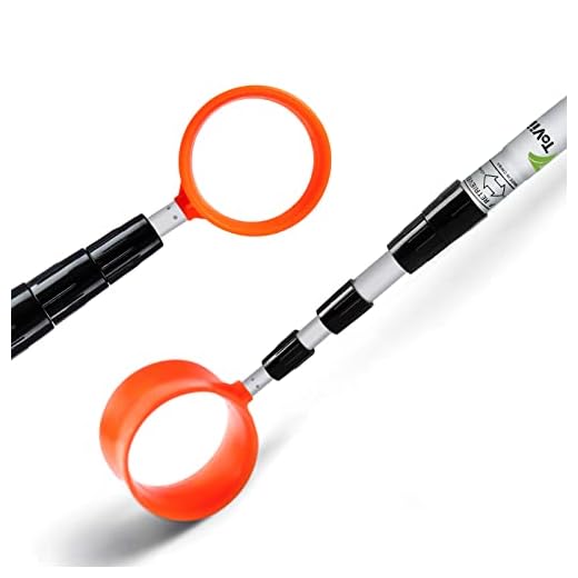 ToVii Golf Ball Retriever, Telescopic Golf Ball Retriever for Water 15ft Maximum Length Aluminum Alloy Shaft and Sturdy Nylon Cup Golf Ball Picker Up Golf Gifts Golf Accessories for Men