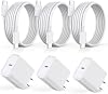 Cargador rápido para iPhone 17 16 15, 3 unidades de bloque de carga rápida PD USB C para iPad con cable de carga USB C a tipo C de 6 pies para iPhone 17 Air/Pro/Pro Max/16 Pro/Plus/15/15 Pro/Pro Max, iPad Pro 2