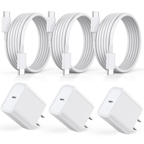 Image of Fast Charger for iPhone 17 16 15, 3Pack USB C iPad Charge PD Fast Charger Block 6FT Long USBC to Type C i Phone Charging Cable Cord for iPhone 17 Air /Pro /Pro Max /16 Pro /Plus /15 /15 Pro /Pro Max,iPad Pro