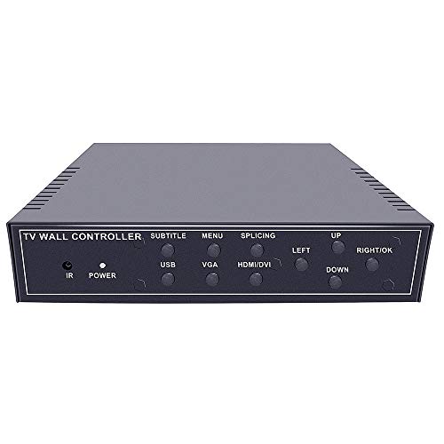 Image of ISEEVY 4 Channel Video Wall Controller 2x2 HDMI DVI VGA USB Video Processor with RS232 Control for 4 TV Splicing