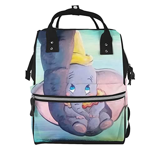 Hdadwy Dumbo Bolsa de pañales, mochila para pañales, bolsa multifunción de gran capacidad, mochila informal, mochila de viaje para lactancia, mochila para pañales