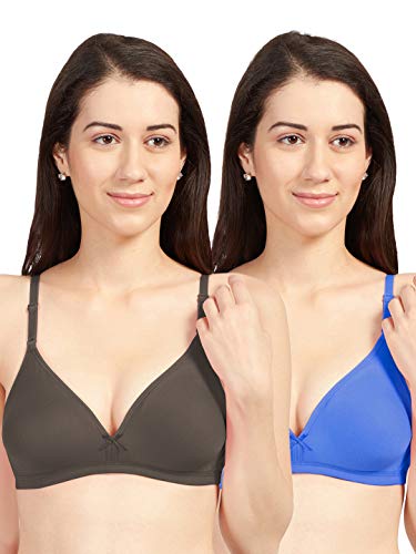 Image of SONARI Omania Womens Non-Padded Cotton Polyester Bras - Solid, Non-Wired, Medium Coverage, Hand Washable (Pack of 2)