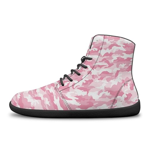Image of Fashion Print Womens Mens High Top Barefoot Sneakers Flat Shoes