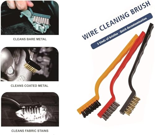 Image of 10pcs Auto Car Detailing Brush Set,Car Interior Cleaning Kit,Including 5pcs Car Detailing Brushes, 3pcs Wire Brush and 2pcs Different Soft Bristle dusting Brush for car Interior