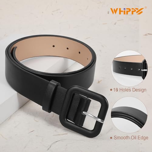 WHIPPY Women Leather Belt Candy Color Fashion Square Buckle Belt Ladies Belt for Jeans Pants Dresses3