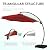 JEAREY 10FT Outdoor Patio Umbrellas Large Offset Umbrella Curvy Cantilever Umbrella Heavy Duty Hanging Round Umbrella with Sandbag Base for Pool, Backyard, Market, Deck, Lawn and Garden, Red