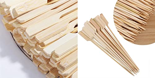 Skewers Pack of 150/300, Durable Bamboo Sticks with 30cm Length 3mm Diameter Ideal for BBQ Kebab, Cake Topper