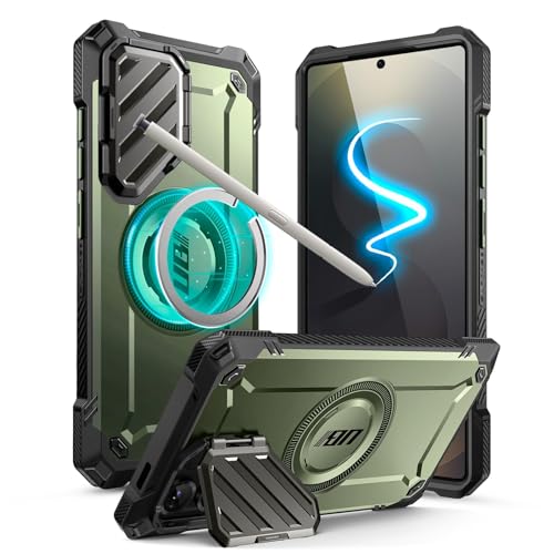 SUPCASE for Samsung Galaxy S25 Ultra Case with Camera Cover Stand (UBMag XT), [S Pen Friendly] [Compatible with MagSafe] [Military-Grade Protection] Magnetic Phone Case for S25 Ultra 6.9 Inc