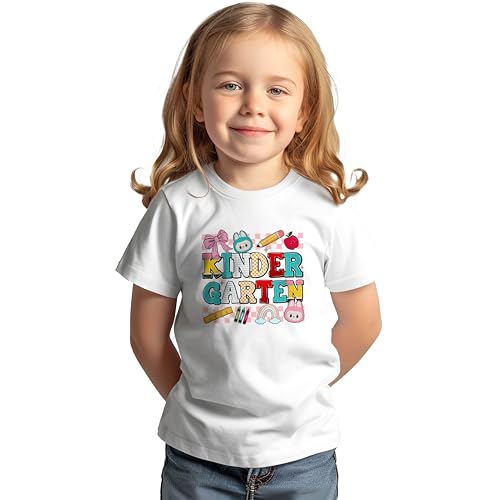 Kindergarten #197 Kids Shirts, X-Small-Medium, Girls, Labooboos, Great for The First Day of School Or Everyday Wear