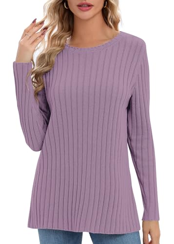 Image of Urban CoCo Women's Lightweight Crewneck Pullover Sweaters Long Sleeve Fall Knitted Sweater Tops