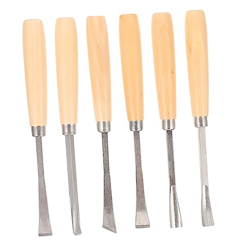ARTSEWPLY 6Pcs Carving Kit Ergonomic Handicrafts Sculpting Tools for Beginners Polished Blades for Detail Work Lathes Comfortable Grip Woodworking Knives Set