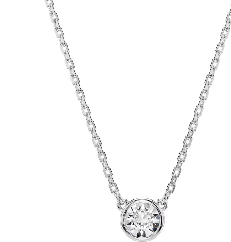SWAROVSKI Imber pendant Round cut, White, Rhodium plated