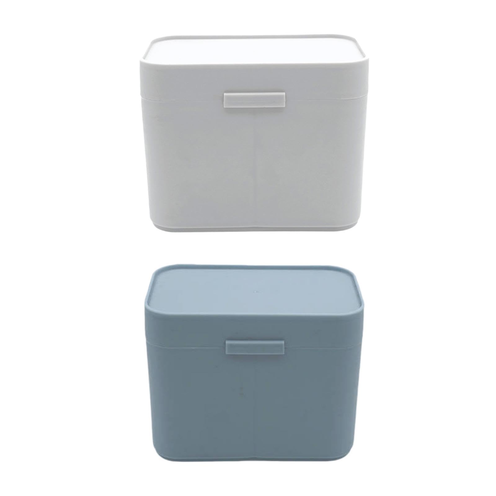 LR DECOR E-SHOP Makeup Cotton Pads Holder Cotton Swab Balls Box for Makeup Sponge Countertop Gray Health & Beauty // Makeup // Makeup Bags & Cases-image-45