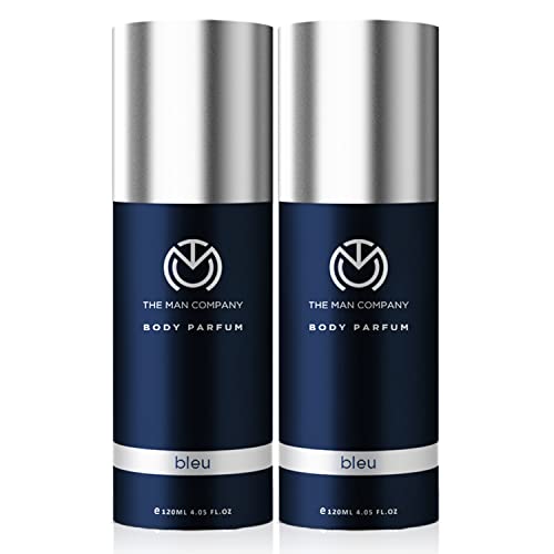 Image of The Man Company Bleu Perfume for Men | Long Lasting Fragrance | No Gas Deodorant Combo Set for Men | Luxury Premium Body Spray - 120ml * 2