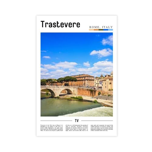 Art mural Rome Italie poster randonnée montagne et voyage F I N U C B Trastevere