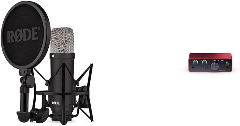 RØDE NT1 Signature Series Condenser Microphone with SM6 Shockmount and Pop Filter - Black & Sennheiser Professional HD 280 PRO Over-Ear Monitoring Headphones,Black