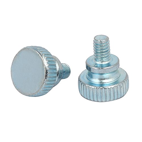 sourcingmap M4x6mm Flat Knurled Head Fully Threaded Thumb Screws Bolts Fastener 10pcs - Image 2