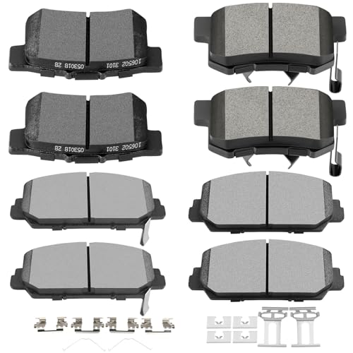 Image of SCITOO D1697 D1086 Front Ceramic Rear Semi-Metallic Brake Pads Sets w /Hardware Replacement For Acura For RDX 2014-2018