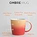 Ombré Color Collection, Gradient Mug, Cool Coffee Mugs/Tea Cups,12oz Bone China, Dishwasher & Microwave Safe by Root7 (Magma, 1)