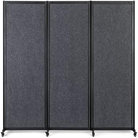 Strongbird Room Divider,Office Partition,Portable Commercial Room Dividers,Privacy Screen Partition Separator,Freestanding School Dividers,6'4"W x 6'7"H,3 Panel,Grey