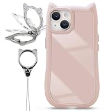 ZENIX DESIGN TECH iPhone12 用 iPhone12 Pro 用 ケース リング ストラップ付き 猫耳 TPU スタンド 耐衝撃 猫 ZX-necomimi (ピンク)