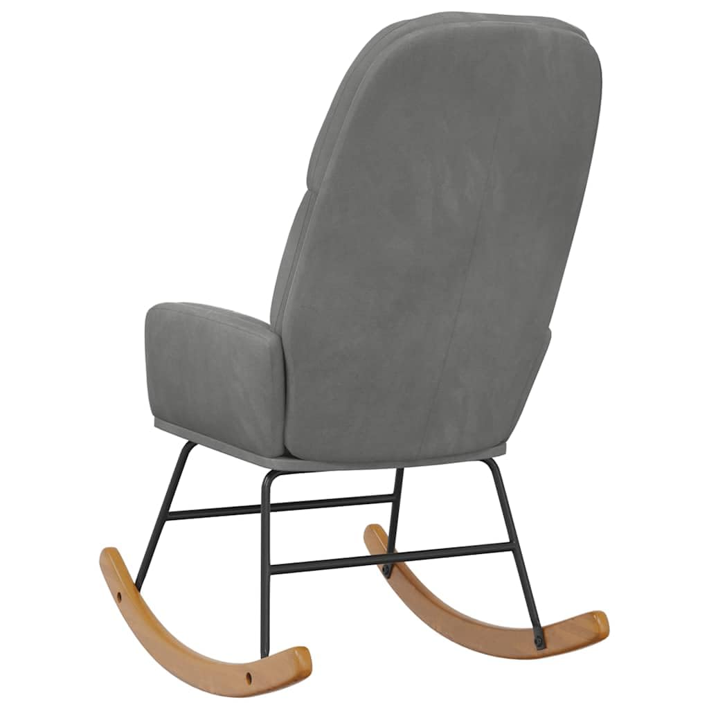Sillón mecedora de terciopelo gris oscuro para sala de estar
