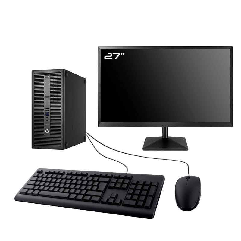PC Tower HP 800 G2 Gaming Display 27" RTX 3050 i5-6500 RAM 16GB SSD 1TB W11 WiFi (ricondizionato)