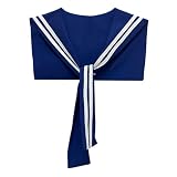 HoosaiyWoo Sailor Collars Scarf for Women Top Fake Collar Necklaces Collar Sailor Costume Shawl wraps Match Sweater Shirt Dress,G Navy