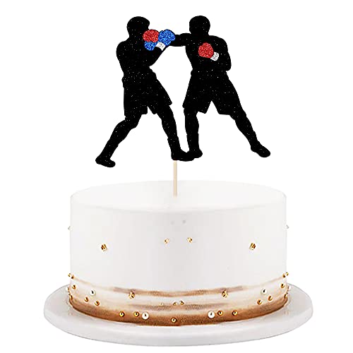 Lveud Boxing Match Cake Topper Boxer Decor Cake Topper Sports Theme Happy Birthday Cake Topper Boxing Hobby Happy Birthday Cake Topper Party Cake Decorations（Multicolor） #TOP4