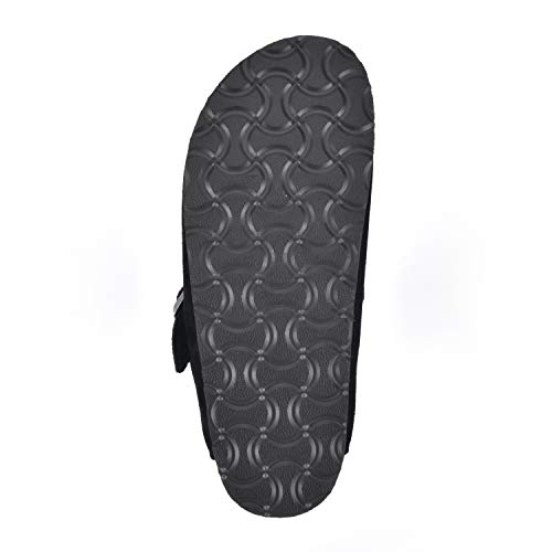 White Mountain Shoes Bari Leather Footbeds Clog, Black/Suede W/Faux Fur, 11 M #TOP5