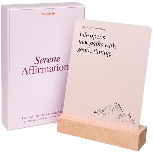 KatchOn, Intelligent Change Mindful Affirmations Cards, 52 Daily Affirmation Cards for Women with Display Stand | Positive Affirmations for Inspiration, Mindfulness & Self Care, Growth Gift Idea